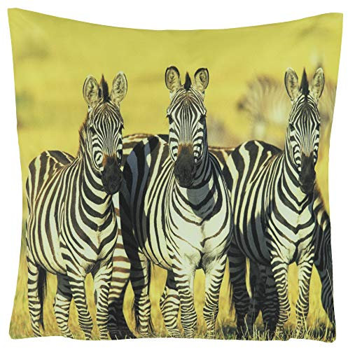 Kissenhüllen Kissenbezug 40x40 Kissen Dekokissen Kuschelkissen Tiermotive (Afrika Steppe Zebra)