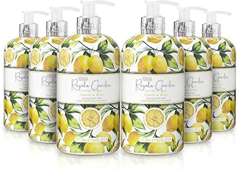 Baylis & Harding Royale Garden Limited Edition Zitrone & Basilikum Handwäsche, 500 ml (6 Stück) – vegan freundlich