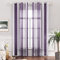 MIULEE Gardinen Gestreift Transparent mit Ösen, Voile Vorhänge Wohnzimmer Modern 2er Set, Vorhang Schlafzimmer Transparent mit Lila Weiss Gestreift Muster, Vorhang Halbtransparent Streifen 140X215 cm