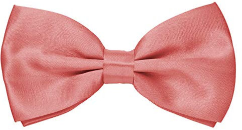 MASADA Herren Fliege Rosa glänzend und stufenlos verstellbar, handgefertigt mit Hakenverschluss - 12 x 6 cm 100% Polyester