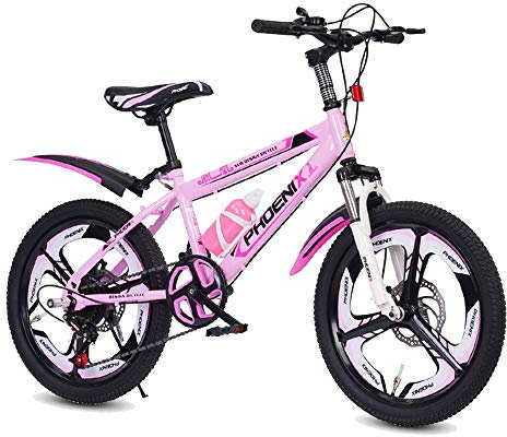 Axdwfd Infantiles Bicicletas 18 O 20 Pulgadas De Bicicletas De Montaña, 21 Velocidad Engranajes, Tenedor De Suspensión, Y De Niños For Bicicletas Niños Y Niñas (Color : Pink, Size : 18in)