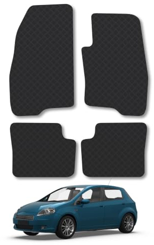 Fiat Grande Punto (2006-2013) 3mm Rubber Car Mats | Tailored Fit Durable Floor Mats Full Coverage Protection Waterproof Accessories Easy Clean Anti Slip Made in the UK