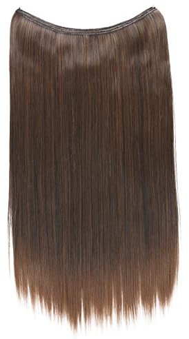 CAISHA 50cm 1 Tresse Extension mit Gummiband Extensions Haarverlängerung Haarteil Glatt Braun Mix E106