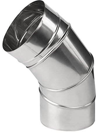 Kolor Edelstahl Rauchrohr Kaminaufsatz Ofenknie Ofenrohr Abgasrohre Rosette Regenhut Rohr Bogen T-Stück Kaminhaube Grundplatte (DN 150 mm, Bogen 0-90° Verstellbar)