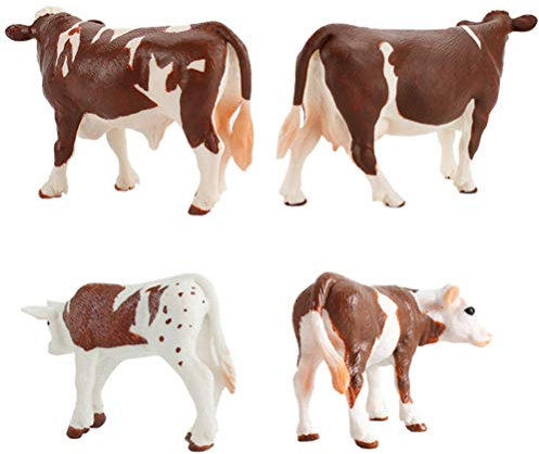STOBOK 4Pcs Kuh Figur Spielzeug Kunststoff Kuh Figuren Kuh Modell Spielzeug Bauernhof Tier Figuren für Fee Garten Dekoration Kinder Geschenke