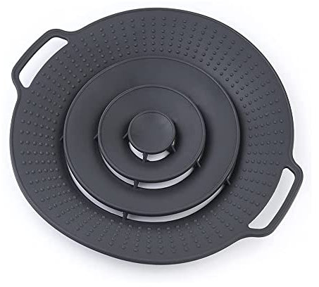 QTECLOR Pot Cover Spill Stopper Lid - Thicken Silicone Boil Over Spill Safeguard,FDA Food Grade Stopper Lid Cover for Pots and Pans, BPA-Free Instant Pot Cover, Fits Openings 8 to 11.5 in Diameter