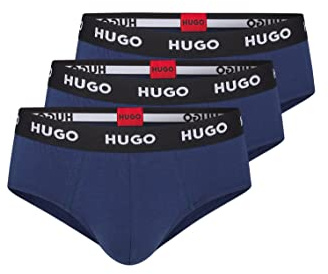 HUGO Herren HIPBRIEF TRIPLETPACK Dreier-Pack Slips aus Stretch-Baumwolle mit Logo am Bund