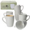 MamboCat White Biata 6er Set Kaffee-Becher 280 ml I Steingut-Tassen in Matt-Weiß I Kaffee-Tassen-Set für 6 Personen I Kaffee-Tasse für Heißgetränke I Runde Tee-Pötte mit Henkel handgefertigt