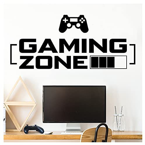 Little Deco Wandtattoo Kinderzimmer Gaming Zone I 55 x 24 cm (BxH) I Controller Wandaufkleber Jugendzimmer Sticker Junge Flur Wandsticker Kinder Aufkleber W5596