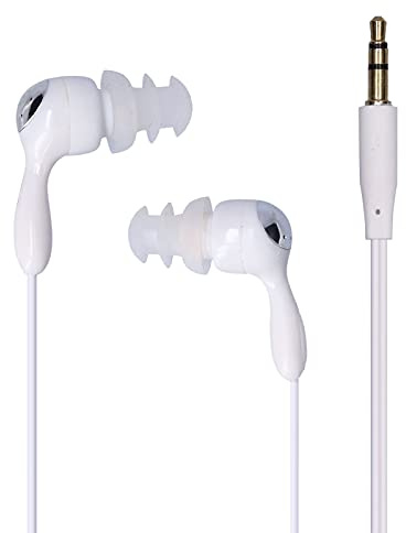 Wasserdichte Kopfhörer Zum Schwimmen, In-Ear-Knochenleitungs-3,5-mm-Sport-Headset mit Kabel Zum Austauschen von Ohrstöpseln Zum Schwimmen, Tauchen, Laufen, Radfahren, Fitnessstudio, Training(Weiß)
