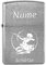 Zippo Feuerzeug Chrome Brushed Sternzeichen (Schütze) mit Gravur nach Wunsch - personalisiertes Benzinfeuerzeug