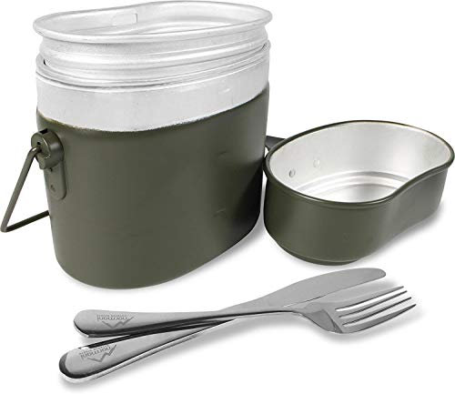 normani Bundeswehr Essgeschirrset Bund Essbesteck + BW Aluminium Kochgeschirr Farbe Oliv 2