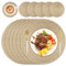 wiipara Round Woven Placemats Set of 6 Heat Resistant Round Braided Table Mats, 34 cm Washable Table Placemats and Coaster Sets for Dining/Kitchen Table, Party, Wedding (Gold)