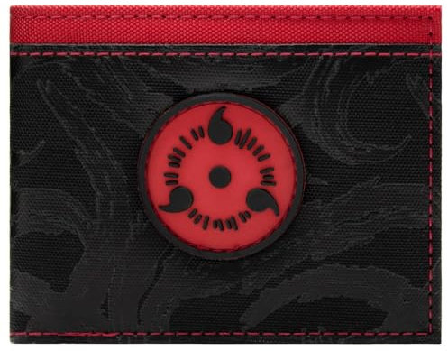 Sharingan Mimic Wheel Auge Ninja Emblem Geldbörse/Geldbeutel Zweifach ID & Kartenhalter, Schwarz