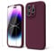 oakxco for iPhone 14 Pro Phone Case Liquid Silicone, Cute Thin Slim Soft Rubber TPU Plain Smooth Gel Cover for Women Girl, Matte Solid Protective & Shockproof, Burgundy Plum Wine