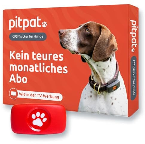 PitPat GPS Tracker für Hunde ohne ABO Gebühren Satellitenortung mit unbegrenzter Reichweite – Haustier Live Aktivitätstracking – Wasserdicht – für alle Hunde geeignet – Passt an jedes Hundehalsband