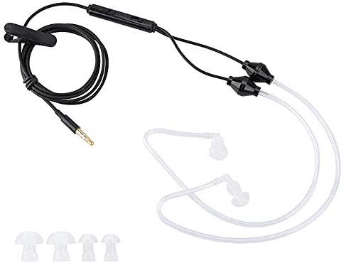 Dioche Air Tube Kopfhörer, Anti-Strahlung 3,5 mm Air Acoustic Tube Ohrhörer Mikrofon Kopfhörer für Handy Schwarz
