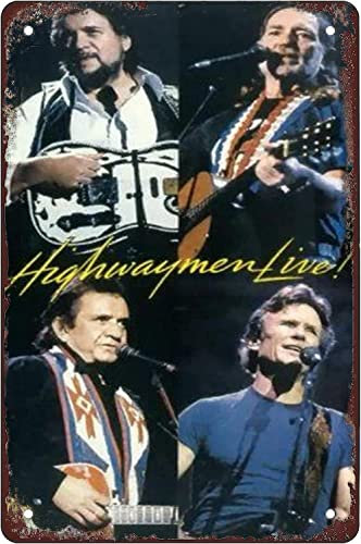 Highwaymen Live Band Poster Retro lustige Blechschilder, Wanddekoration, Größe: 20,3 x 30,5 cm
