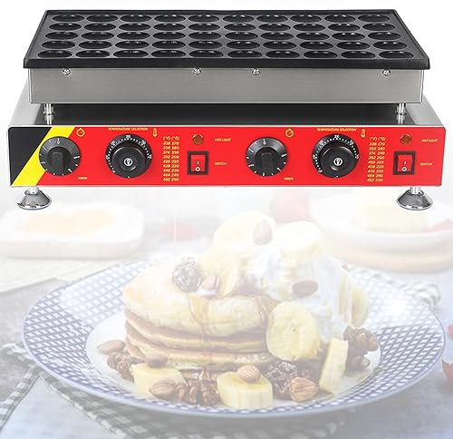 TAHALI Gaufrier/Boulanger Automatique Commercial, 50 Trous, Poffertjes Grill, Mini crêpes hollandaises