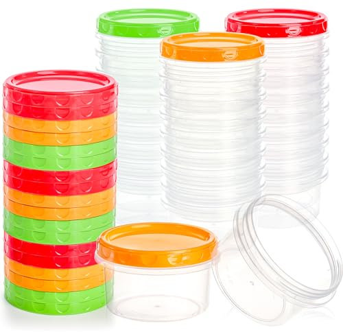 Elsjoy 36 Stück 250ML Frischhaltedosen mit Deckel, Wiederverwendbar Kleiner Lebensmittelbehälter Drehverschluss Kunststoff Auslaufsicher für Feinkostläden, Gefrier- und Spülmaschinenfest, BPA-Frei