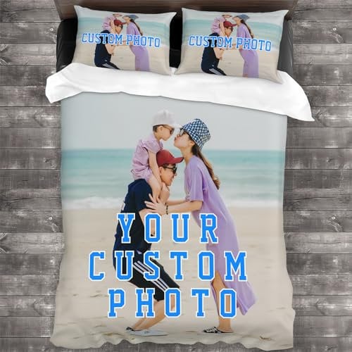 Bbflyper Bettwäsche 135x200 Personalisiert,Bettbezug Individuell mit Eigenem Foto,Bettwäsche Selber Gestalten für Freunde,Geburtstag,Jahrestag