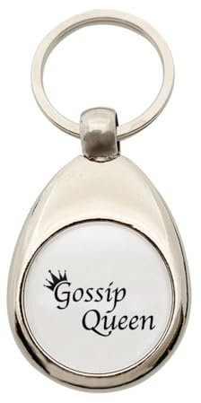 Huuraa porte-clés Gossip Queen Krone Porte-clés pendentif en métal pour chariot de courses Gossip Queen Krone Présent