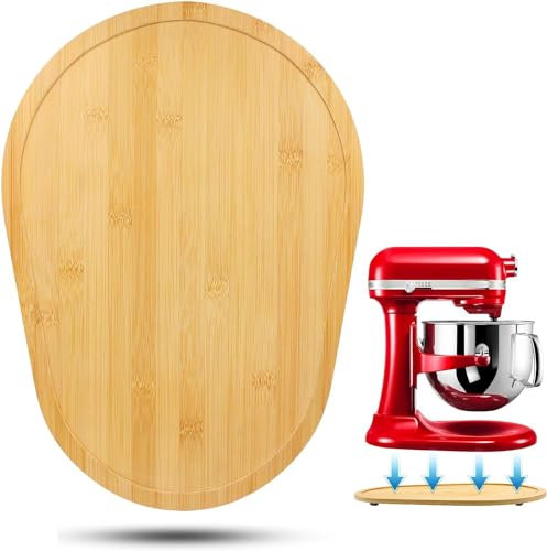 CBJEHIFEY Bamboo Sliding Board for Kitchen Aid Food Processor 5-8 Qt, Sliding Mat for Kitchenaid Mixing Bowl Accessories, Mat Mixing Machine Sliding Board for Kitchen Aid Attachment