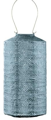 LUMIZ Solarlaterne - für Außen - Topaze - Zylinder - Gartenbeleuchtung - Solarlampen - Gartendeko - 18cm - Grau