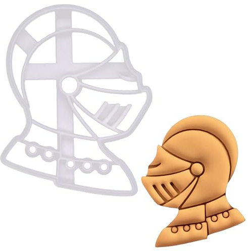 BAKERLOGY Einfacher Ritterhelm Ausstechform - Detailliertes Keksausstecher-Design zum Backen und Basteln, ideal für Fondant, Teig, Ton