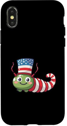 Hülle für iPhone X/XS American Caterpillar Maskottchen USA | 4. Juli