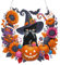 Starnearby DIY Diamond Painting Halloween Deko Türkranz, 5D Diamant Painting Anhänger Girlande, Einseitig Diamant Malerei Kranz Set mit Kette für Tür Fenster Wand Halloween Deko (schwarze Katze)