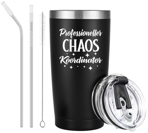 Livole Weihnachtsgeschenke für Männer, Chef, Kollegen, Bester Freund Geschenk Mann, Papa - Professioneller Chaos Koordinator - Lustige Chef Geschenke, Chef Tasse, 20oz 600ml Kaffeebecher to go Thermo