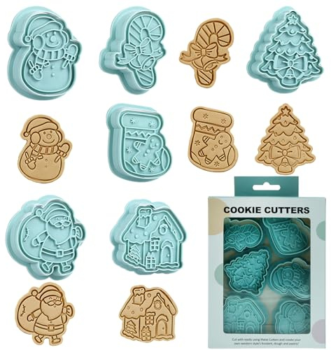 LIHAO 6pz Stampi Tagliabiscotti di Natale, Formine Biscotti Natale Stampi Biscotti Babbo Natale Albero di Natale