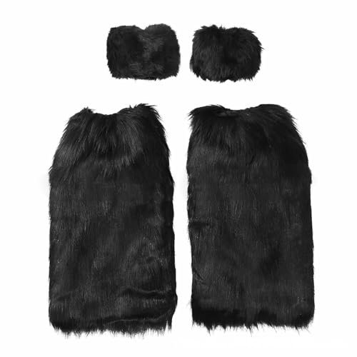 Genérico Calcetines Hombre Deportivos Medias Rejilla Baile Cubierta para botas de pelo, calcetines de imitación, cubierta para zapatos, cubierta para muñeca y Medias De Socks Pantys (Black, One Size)