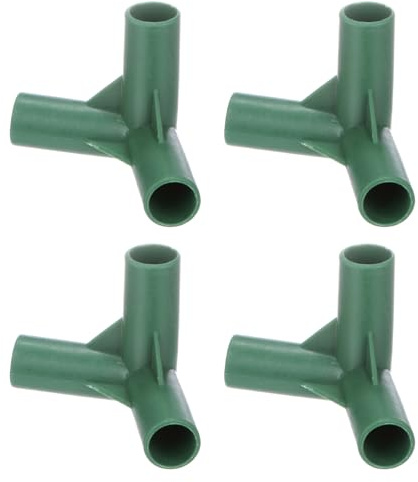 M METERXITY 4 Stück 16mm Gewächshausrahmen-Verbindungsstücke, 3-Wege-Stumpfer Rohrverbinder für Weinlaube/Sonnenschutzschuppen/Gartenpflanzpfähle, Gewächshauszubehör [Grün]