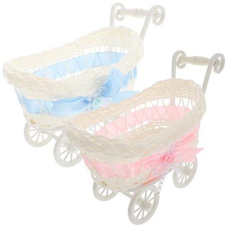 Abaodam 2st Party Geflochtene Körbe Gewobener Korb Dekorativer Kinderwagenkorb Korb Mit Partyartikeln Geschenkkörbe Für Babys Miniaturdekoration Dekorationen Für Die Babyparty Babywagen Pp