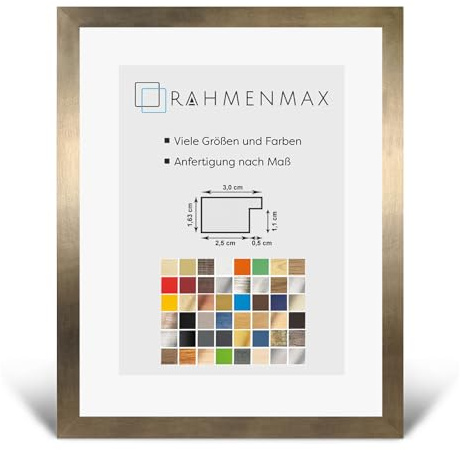 RahmenMax PuzzelMax Puzzlerahmen Bilderrahmen Posterrahmen 50x70 cm Bronze Dekor 70x50 cm mit klarem Kunstglas