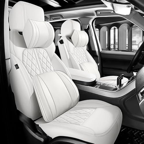 zjxmnb Auto Sitzbezüge Set Für Audi Q3 S-Line/Q3 Quattro/Q3 Sportback/Q5/Q5, Leder Atmungsaktiv Bequem Sitzbezüge Auto Seat Covers Full Set Innenraum Zubehör,Black