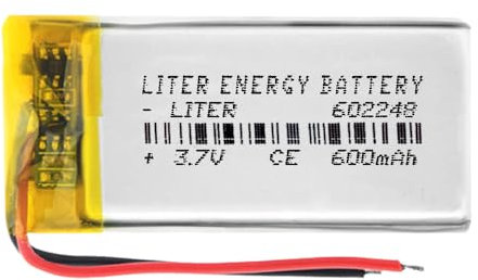Batterie 602248 LiPo 3.7V 600mAh 2.22Wh 1S 5C Liter Energy Battery pour l'électronique Rechargeable Téléphone Portable Smartwatch GPS - Ne Convient Pas à la Radiocommande 50x22x6mm (600mAh|602248)