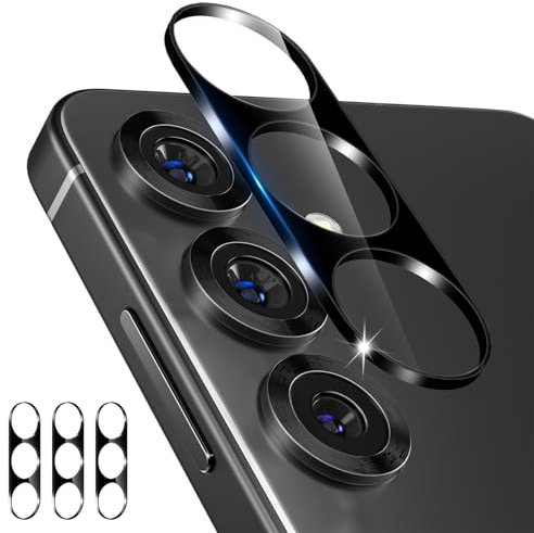 imluckies 3 Packs for 6.2 Samsung Galaxy S25 Camera Lens Protector Tempered Glass, 9H Anti-Scratch & HD Clear, Easy to Install Case-Friendly for S 25 [Not for S25+], Black