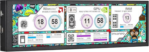wisecoco 8,8 pollici computer secondo schermo CPU monitor di temperatura con custodia FHD IPS 1920x480 display LCD per computer custodia temperatura Windows Aida64 CPU GPU monitor
