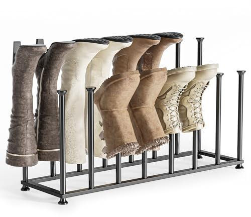 pickpiff Freistehender Kofferraum-Organizer für hohe Stiefel, schwarzes Metall, für Schlafsaal, Schrank, Eingangsbereich, Schlafzimmer, Terrasse, Outdoor, Flur, schwarz
