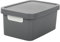 Jolie Max Plastic Storage Box with Lid, Stackable & Space-Saving 7.5L, Solid Matte Colour, Decorative Design, Durable Organizer for Home, Office, Bedroom, Kitchen – 31.5 x 21.5 x 14.5 cm (DARK GREY)
