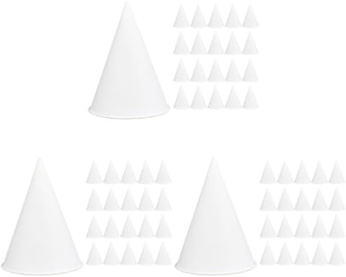 minkissy 3 Ensembles Gobelet En Carton Smoothie Cup Coupes À Glace Gobelets Coniques En Papier Coupes À Dessert Avec Couvercles Bombés Tasse De Cône De Papier Porte-glaces 200 Pièces * 3
