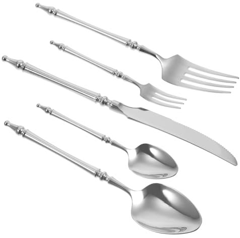 PRETYZOOM Cubiertos De Acero Inoxidable Tenedores y Cucharas De Vajilla Duradera Para Carne Cubiertos Reutilizables Para Diario