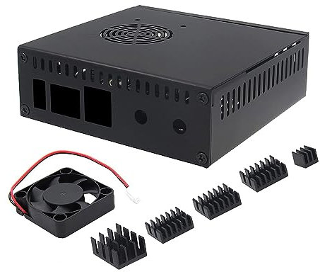 Riiichflowshop N506 Metallgehäuse mit Lüfter und Kühlkörpern für Orange Pi 5/5B – unterstützt NVMe SSD 2280 Installation Metall