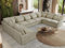 MKS MEBLE Sofa U-Form, Wohnlandschaft, Couch, Ecksofa, Couchgranitur, Polsterecke, Big Sofa XXL, Polstergarnitur - Verso U 9M - Beige Velvet
