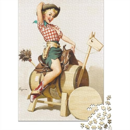 Gil Elvgren Pin-up Puzzle 1000 Teile Erwachsene, Lustige Museums Puzzles Geschenk-Idee Für Geburtstag, Weihnachten, Halloween Und Valentinstag