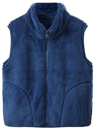 Rolanko Gilet in Pile per Ragazze e Ragazzi Gilet Caldo Senza Maniche con Cerniera Autunno Inverno per Unisex Bambini