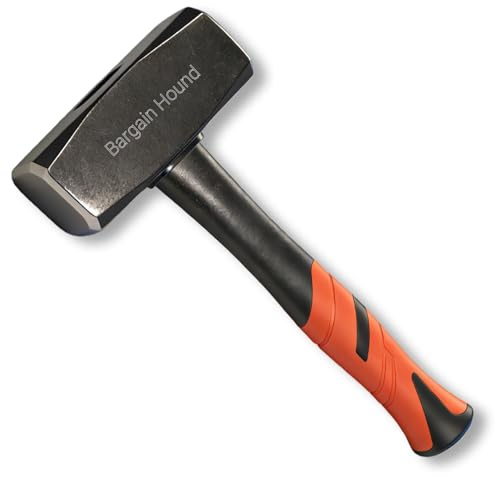 Lump Hammer (3lb/1385g) - Steel Head Club Hammer | with Fibreglass Non-Slip Handle for DIY, Camping & Bricklaying Projects